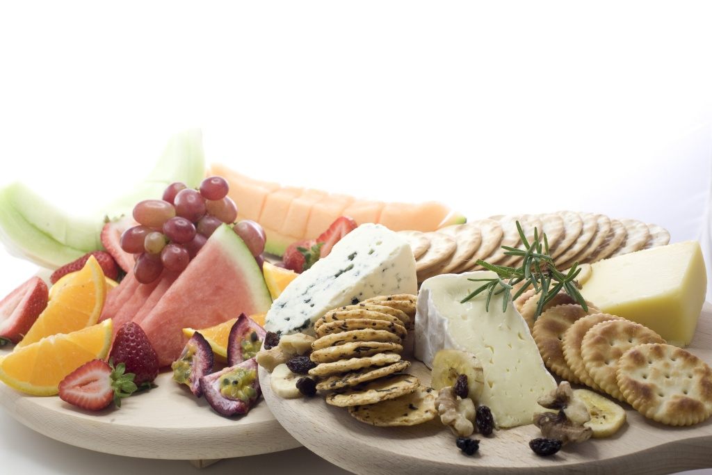 Gourmet Cheese Fruit and Crackers