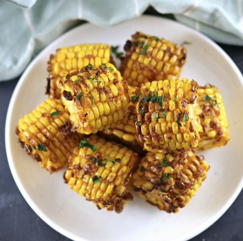 Charred corn, smoked paprika butter