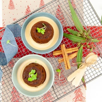 Individual christmas puddings with brandy anglaise thumbnail