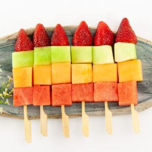 The fruit skewers are a must from the Nourish range