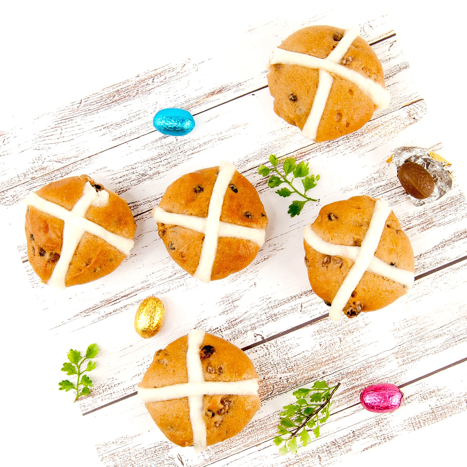 GF DF VEGAN Hot cross buns sq Gluten Free Hot Cross Buns – Each