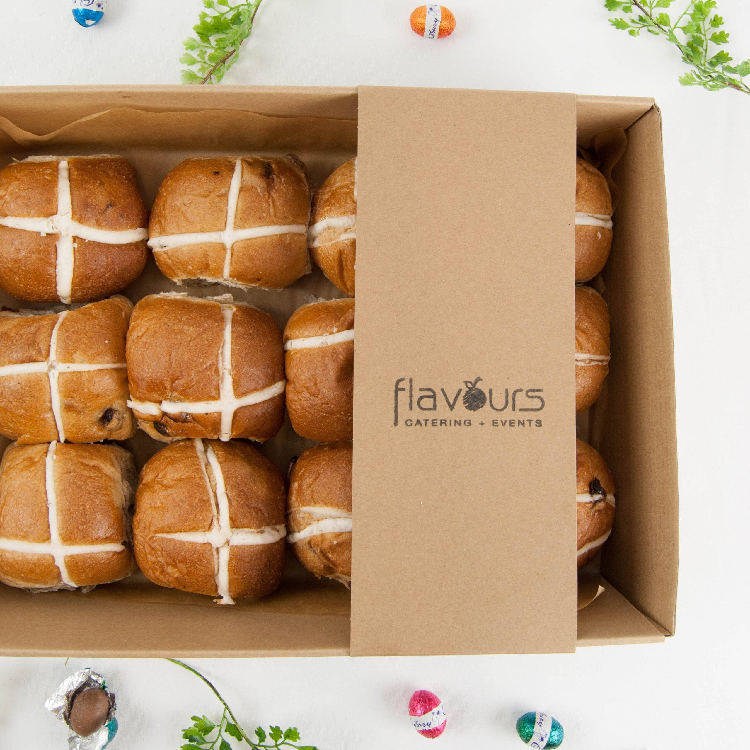 Traditional Fruit Hot Cross Buns – Dozen