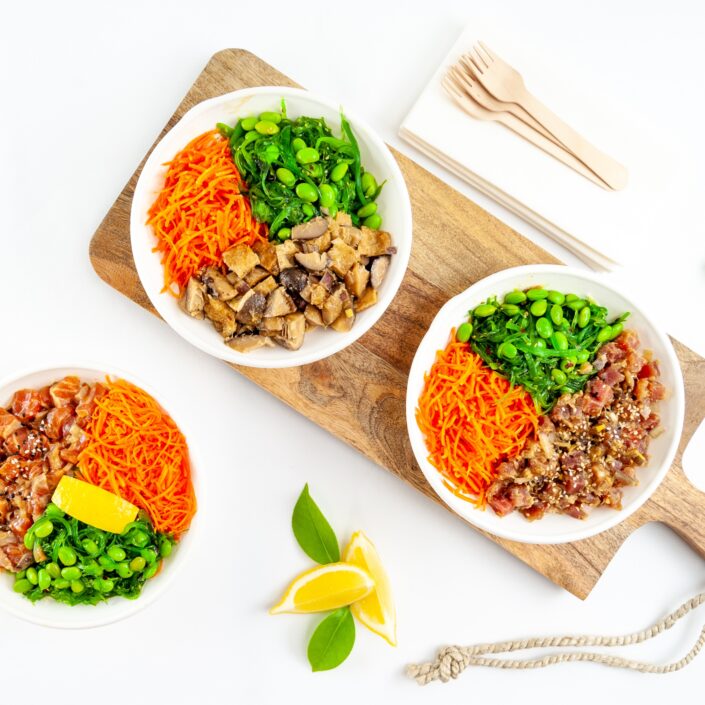 Poached chicken poke bowl thumbnail