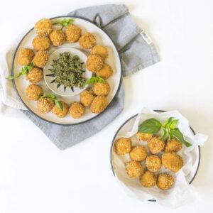 Italian pumpkin arancini with vegan pesto
