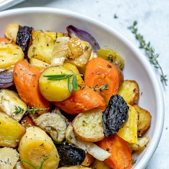 Warm roasted root vegetables, rosemary & garlic thumbnail