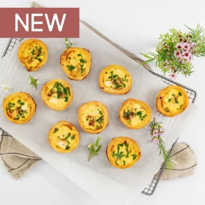 Caramalised onion, silverbeet & Persian feta tart