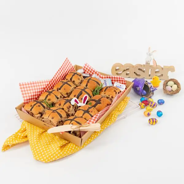 Hot cross bun dozens boxes - Choc chip