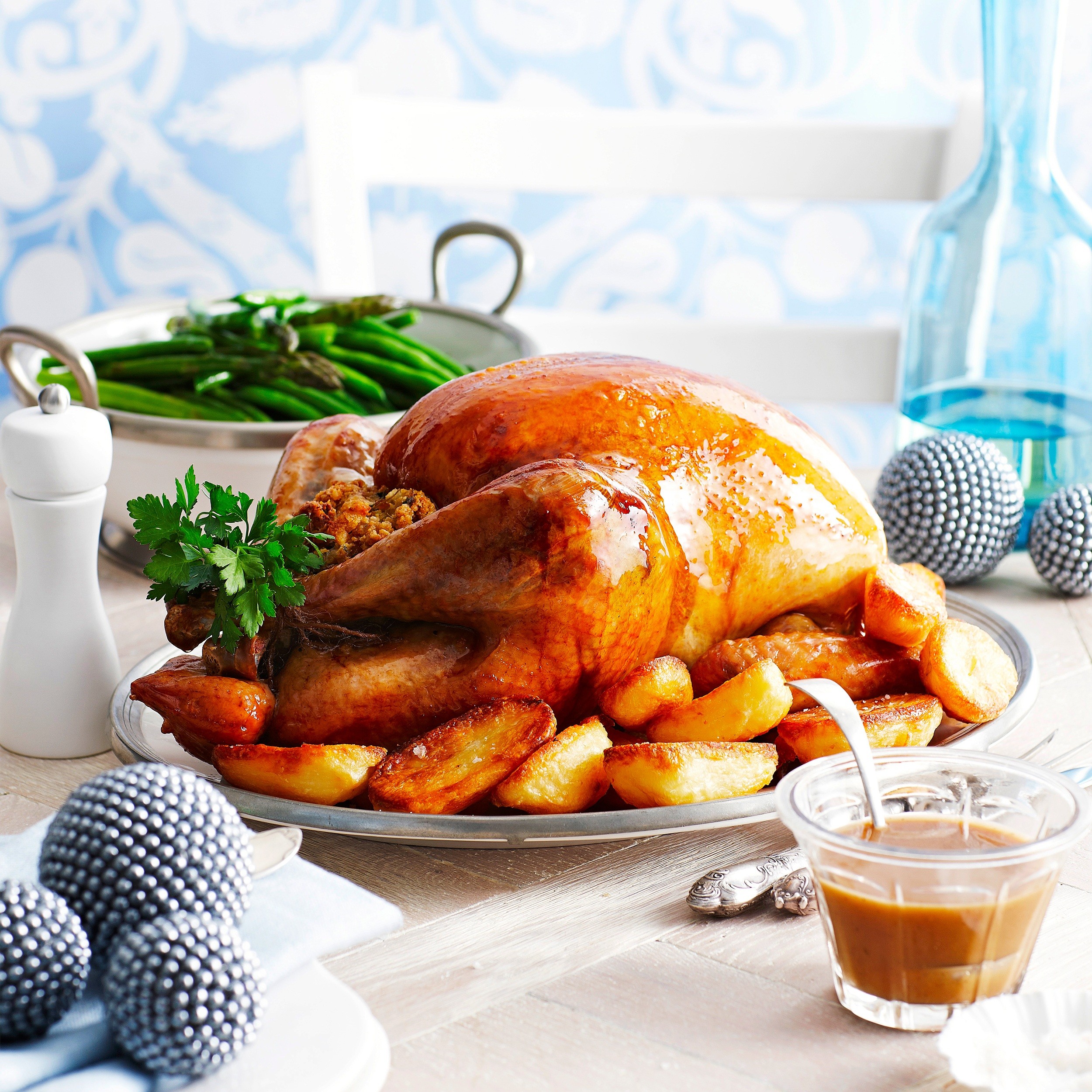 Whole turkey centrepeice Whole roast turkey with cranberry, lemon & sage stuffing