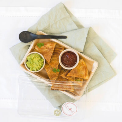 Leg ham & cheese pastry quesadilla pack, guacamole & salsa