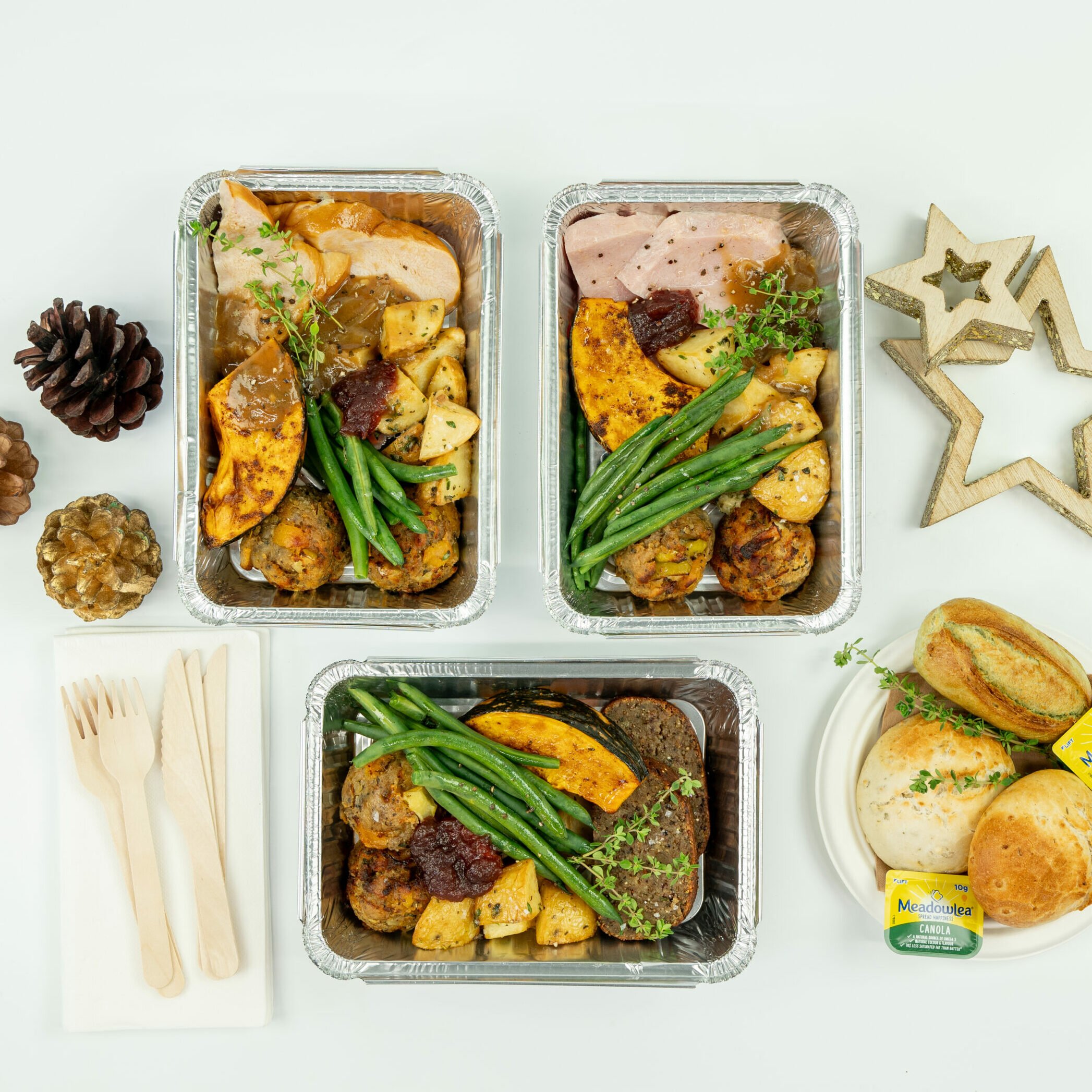 Individual Christmas hot meals