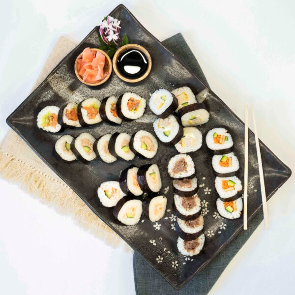 Sushi, soy sauce - Flavours Catering + Events