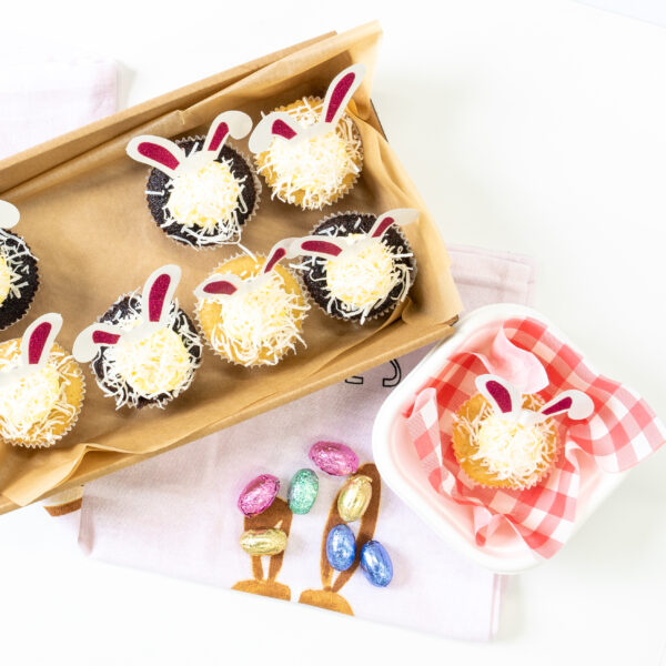 Mini cotton tail cup cakes