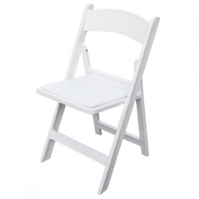 White folding chair