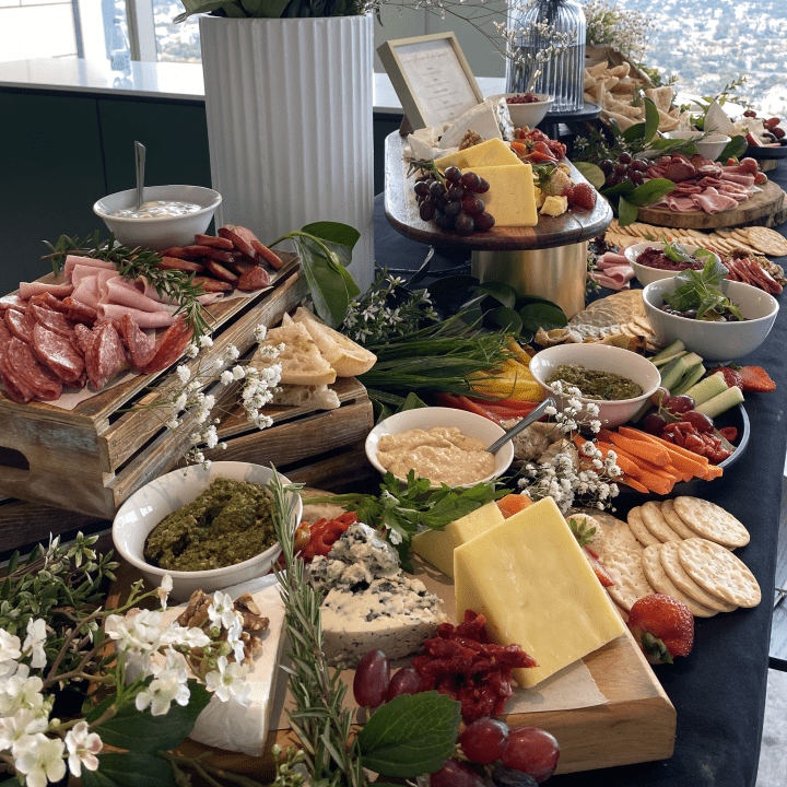 Luxe cheese & antipasto grazing station
