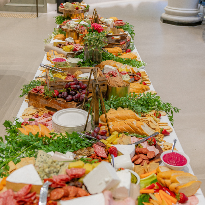 Luxe cheese & antipasto grazing station