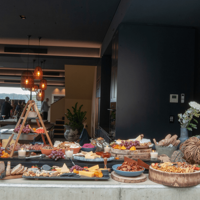 Luxe cheese & antipasto grazing station