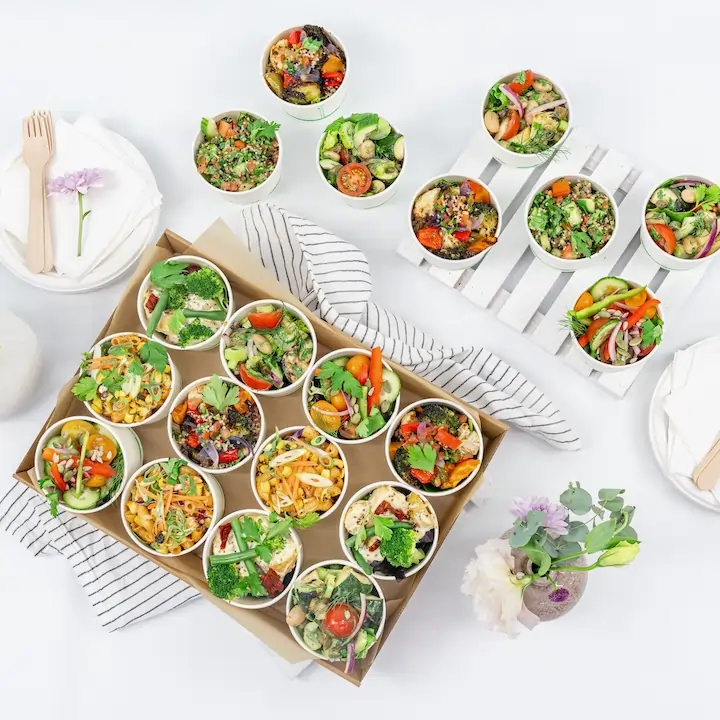 Chefs assortment of salad bowls