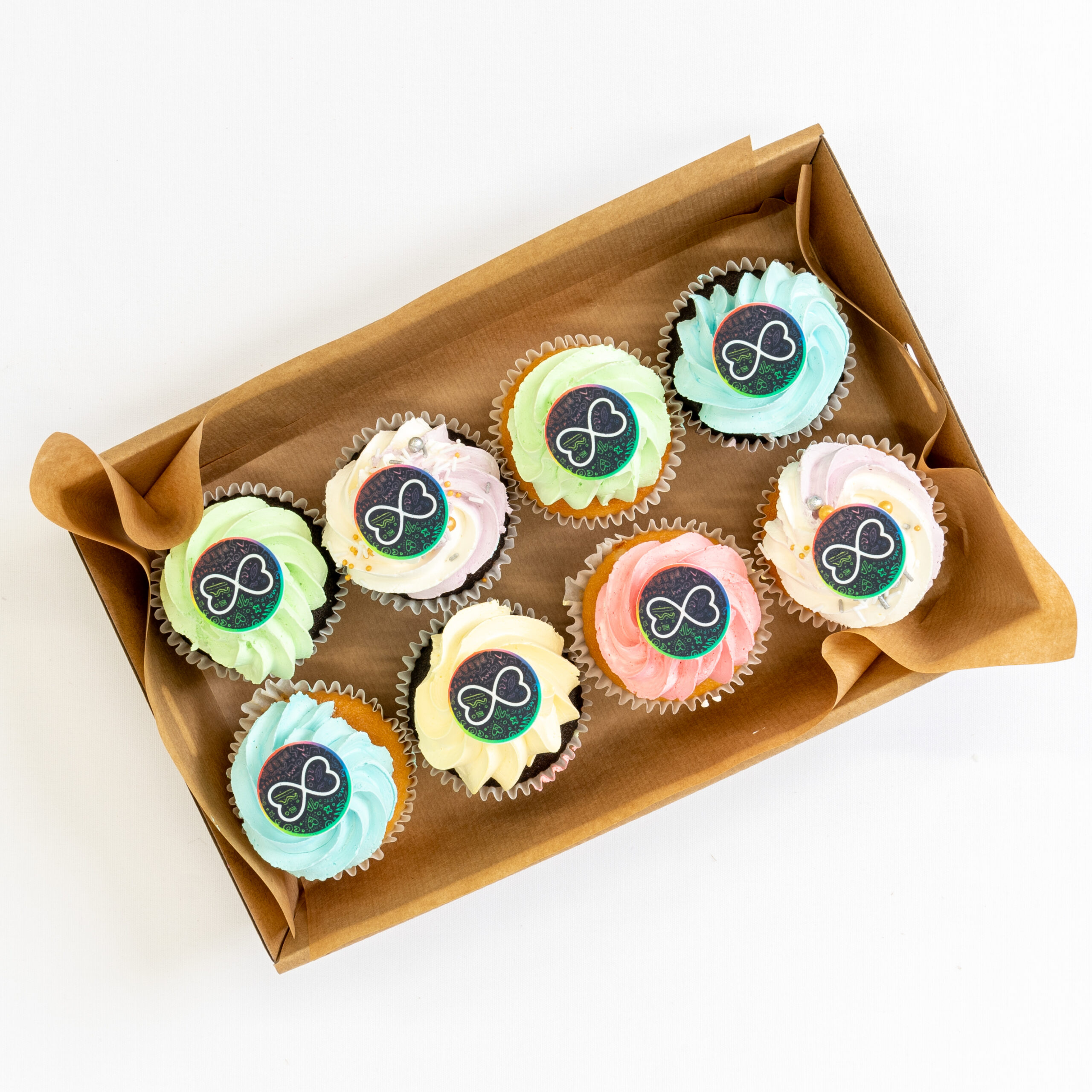 Pride logo cup cakes