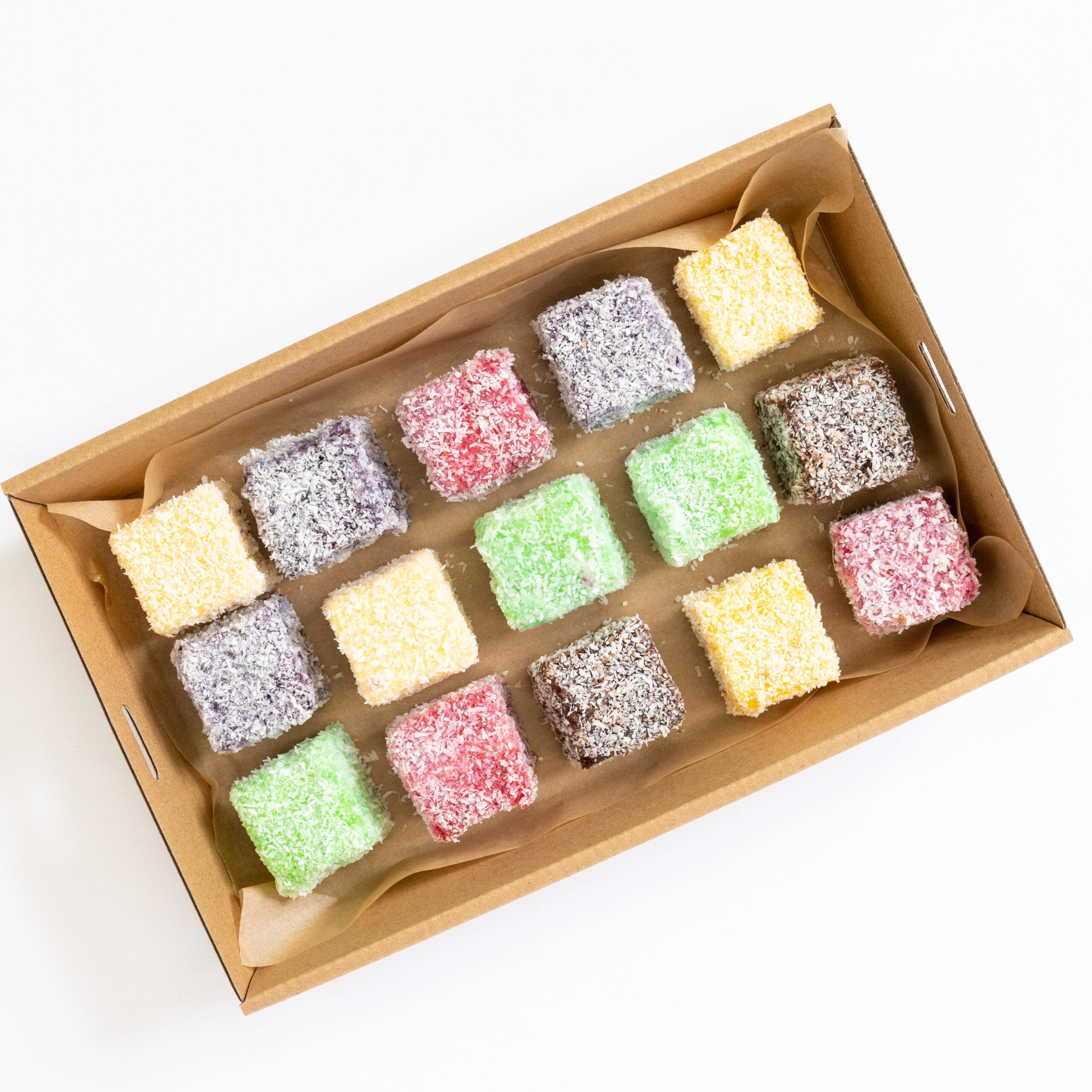 Rainbow lamingtons