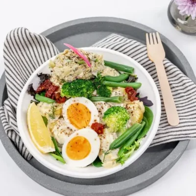 Creamy chat potato salad