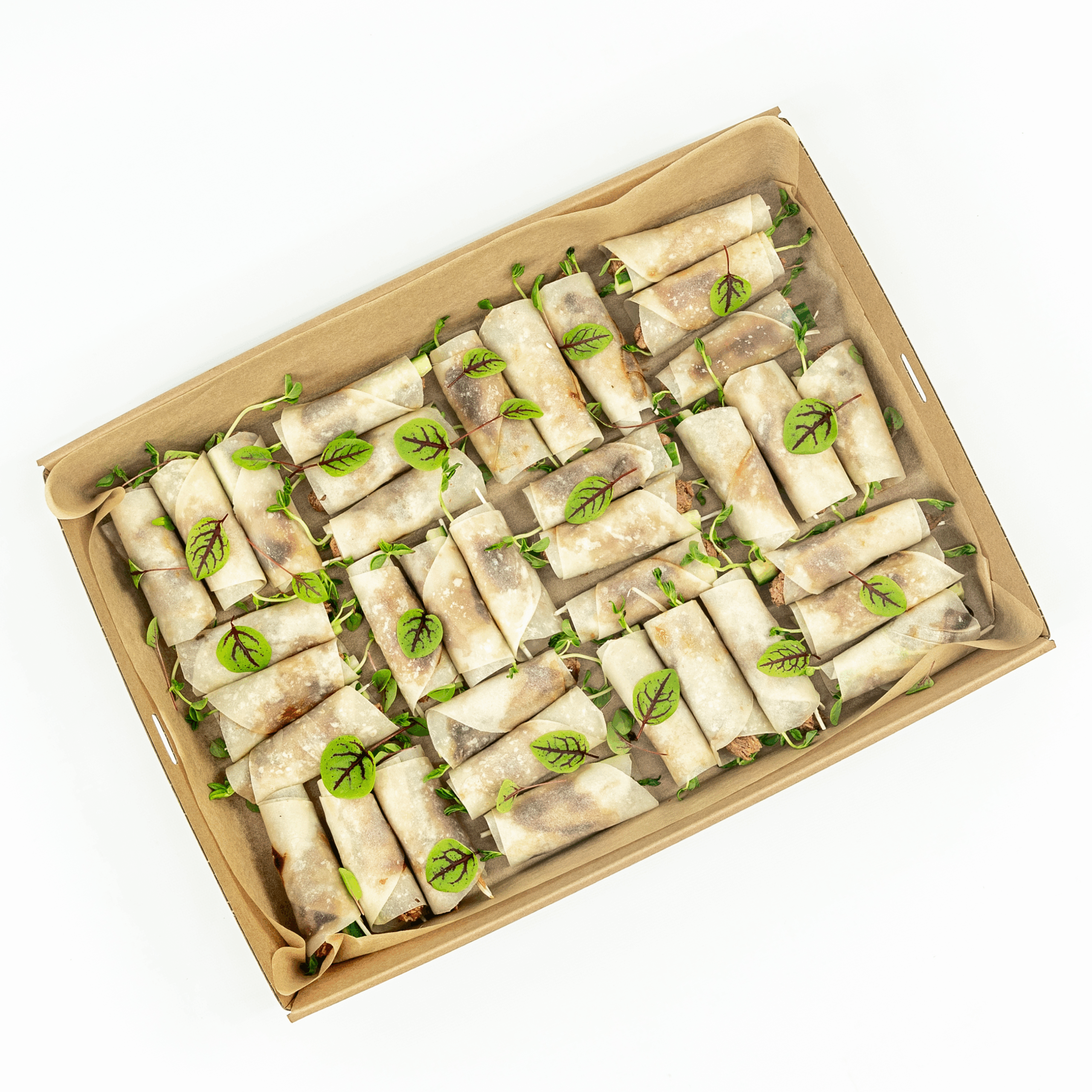 Korean beef cigar, gochujang, soy and honey glaze, cucumber, young shallot