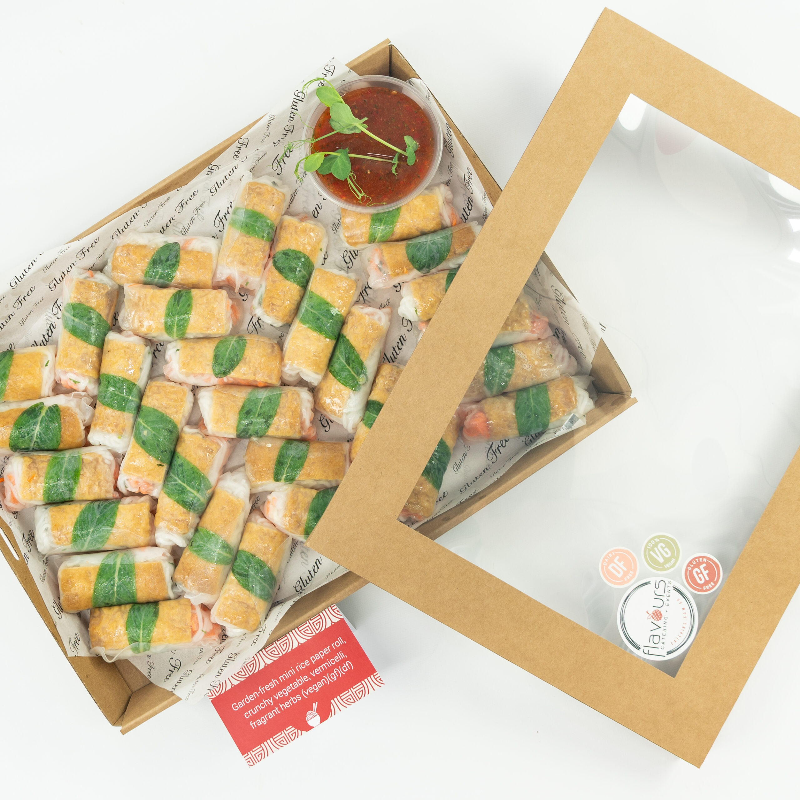 Garden-fresh mini rice paper roll, crunchy vegetable, vermicelli, fragrant herbs