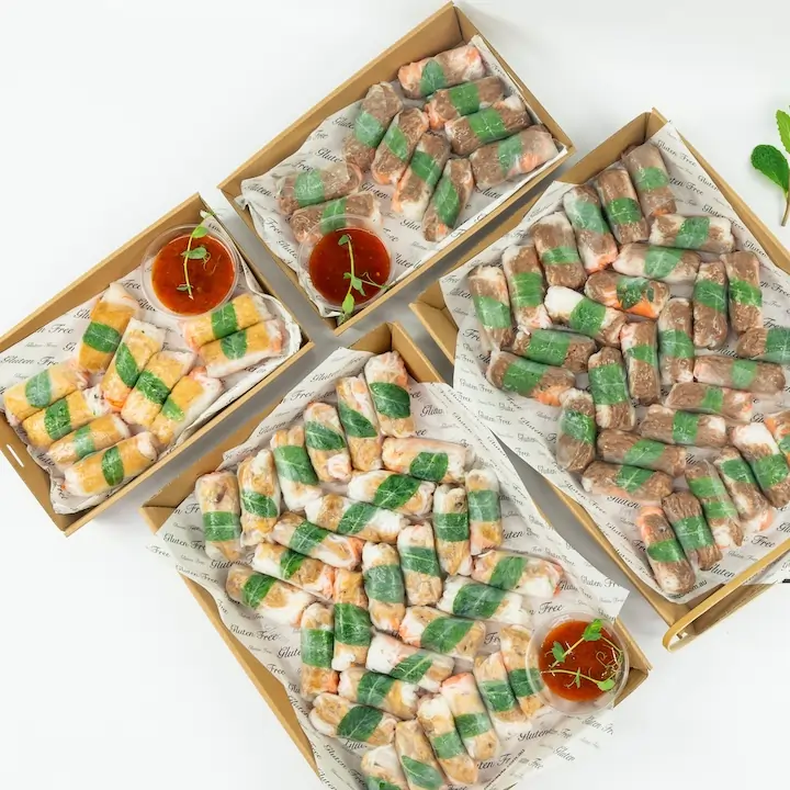 Mini rice paper roll trio box