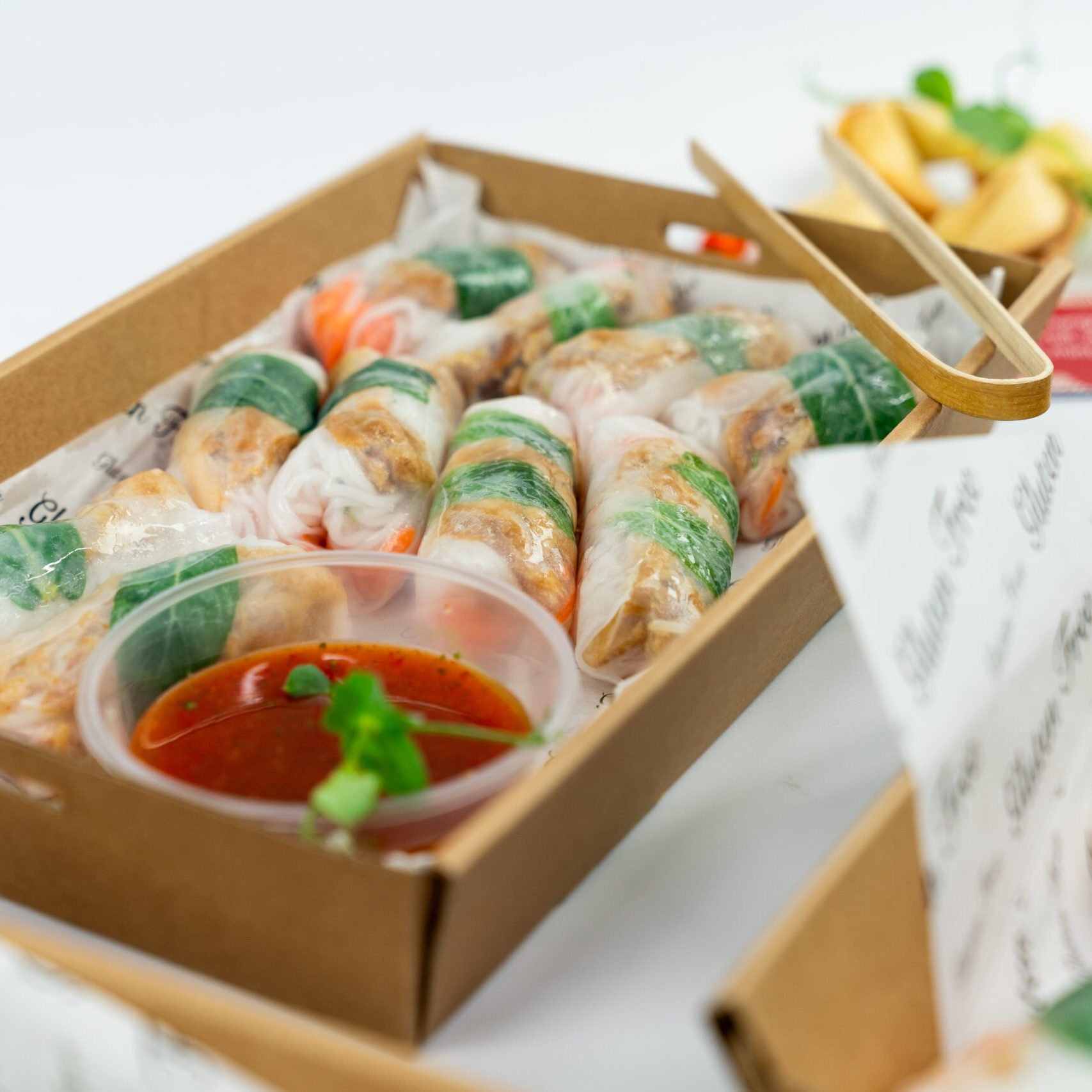 Garden-fresh mini rice paper roll, crunchy vegetable, vermicelli, fragrant herbs