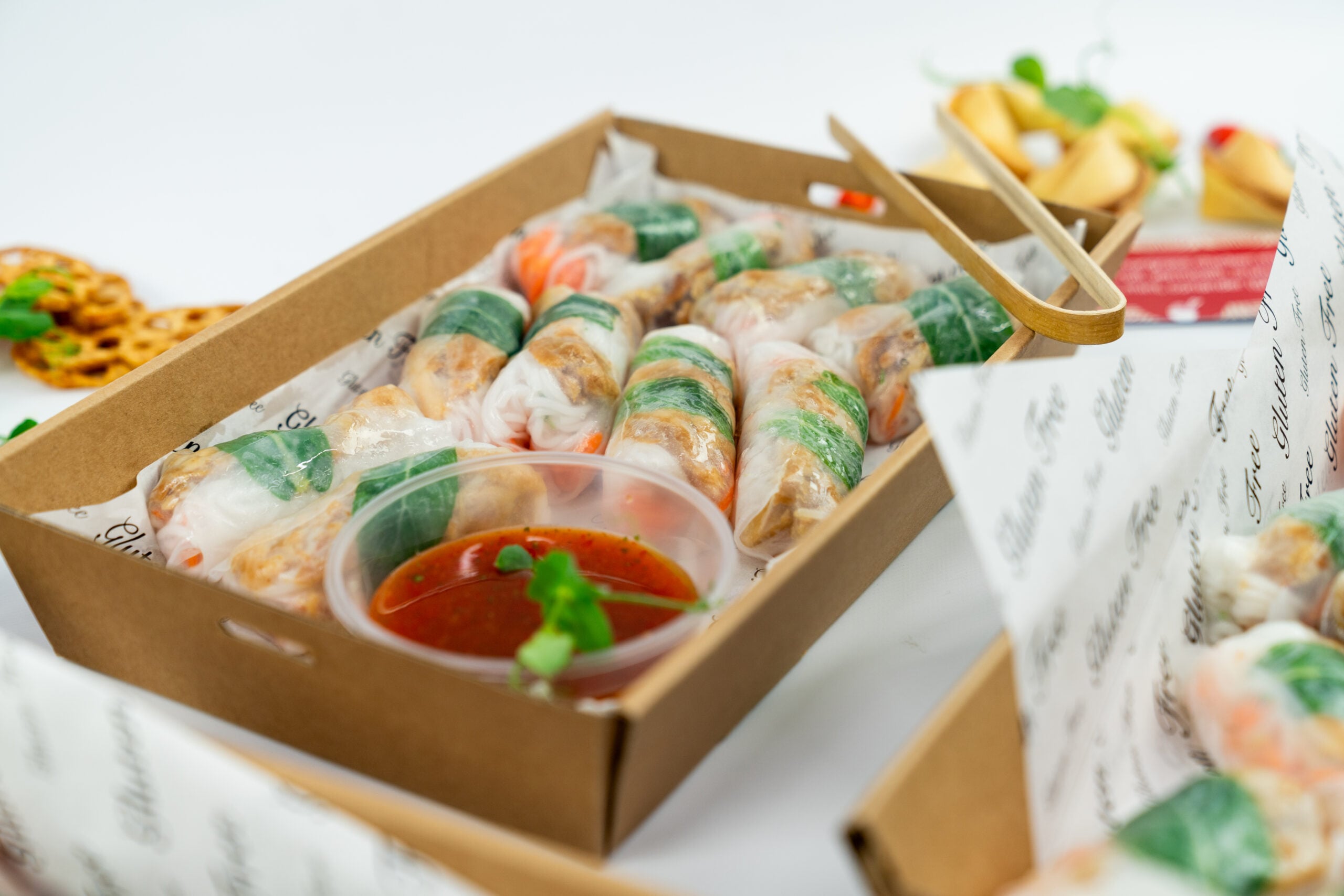 Garden-fresh mini rice paper roll, crunchy vegetable, vermicelli, fragrant herbs