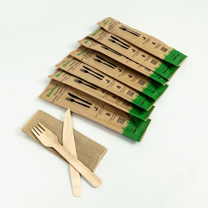 Disposable Plates + Cutlery / Napkin Pack