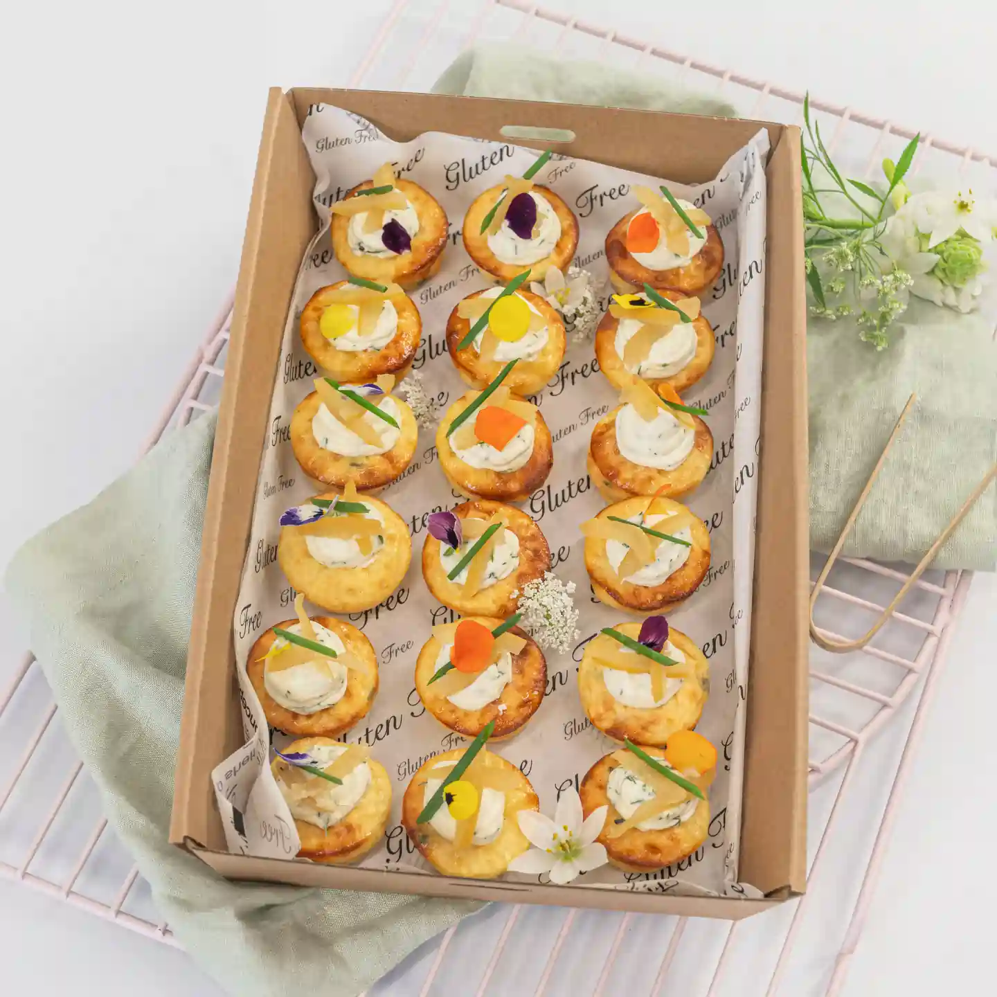 Baby Frittata – herbed cream cheese, preserved lemon, chives