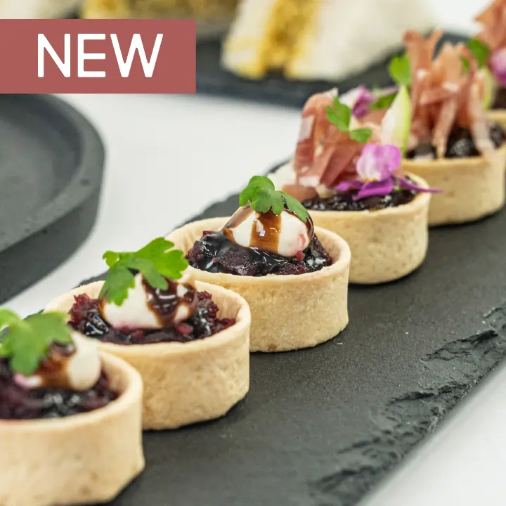 high-res-Drop-Off-catering---Heirloom-beetroot-tartlet,-goat’s-cheese-mousse,-aged-balsamic-----cover-w-New-tag