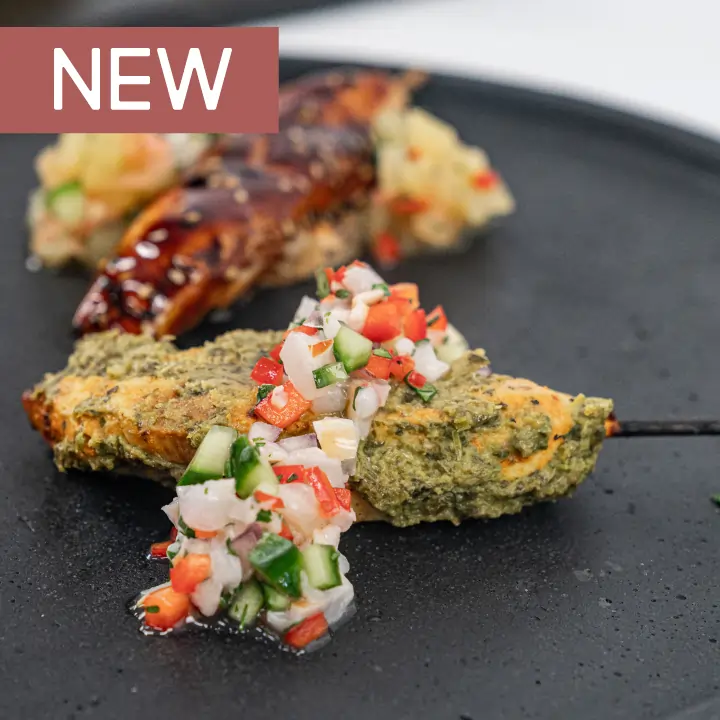 high-res-Drop-Off-catering---Lemongrass-and-green-curry-chicken-skewer,-lychee-mint-salsa----cover-w-New-tag