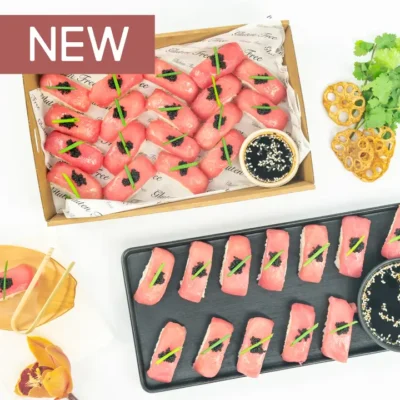 Raw tuna nigiri, black caviar, chive