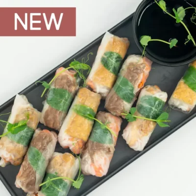 Mini rice paper roll trio box