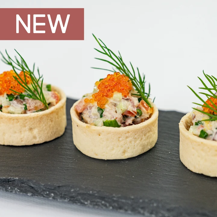 low-res-Drop-Off-catering---Blue-swimmer-crab-tartlet,-caviar-pearls,-native-pickled-onion-and-lemon-myrtle-mayo-(gf)----cover-w-New-tag