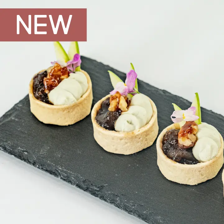 low-res-Drop-Off-catering---Candied-walnut,-caramelised-onion,-gorgonzola-cream,-fresh-apple-tartlet----cover-w-New-tag