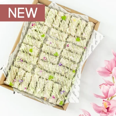 Enoki & spring onion rice net roll, wasabi cream, matcha powder, seaweed