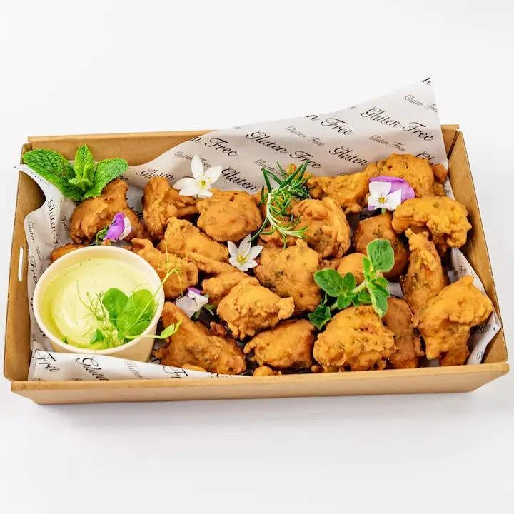 Moroccan fried cauliflower, green goddess dipper