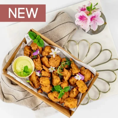 Moroccan fried cauliflower, green goddess dipper