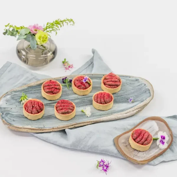 Hazelnut ganache tartlet, native davidson plum