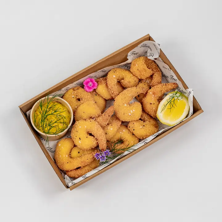 Lightly crumbed prawn, curried remoulade