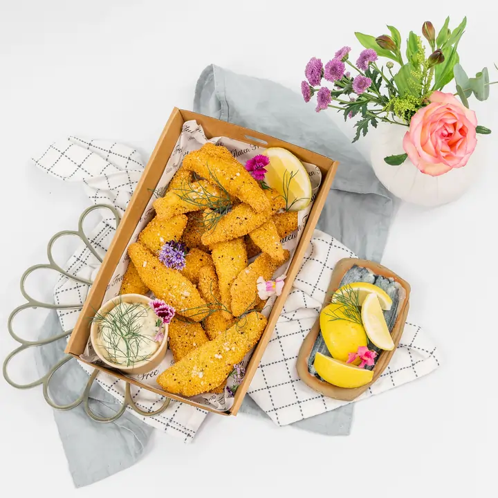 Salt & pepper whiting fillets, dill & lemon aioli