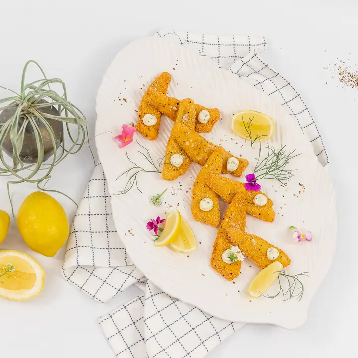 fingerfood Salt & pepper whiting fillets, dill & lemon aioli