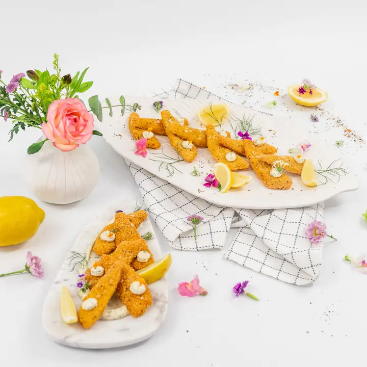 Salt & pepper whiting fillets, dill & lemon aioli