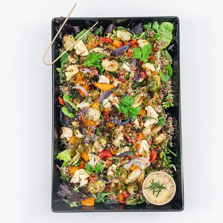 Roasted vegetable, tabouli & quinoa salad