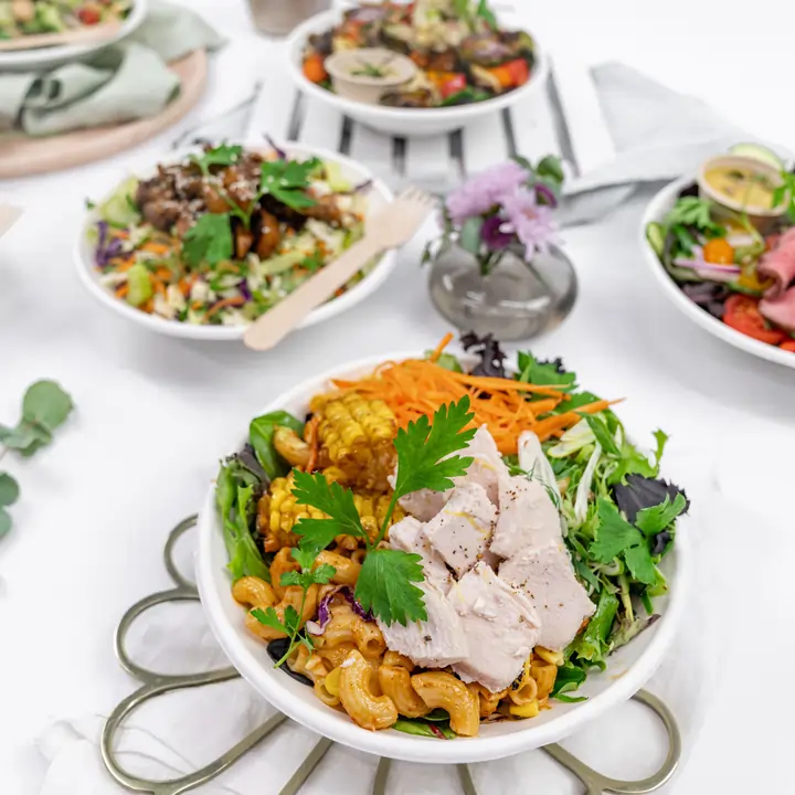 Roasted vegetable, tabouli & quinoa salad