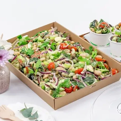 Mediterranean white bean salad corporate catering