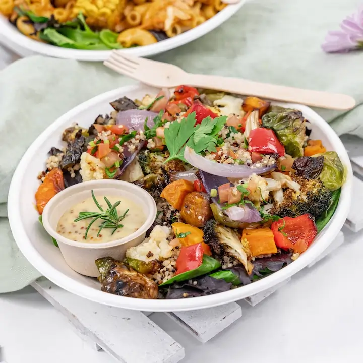 Roasted vegetable, tabouli & quinoa salad - Nourish Bowl