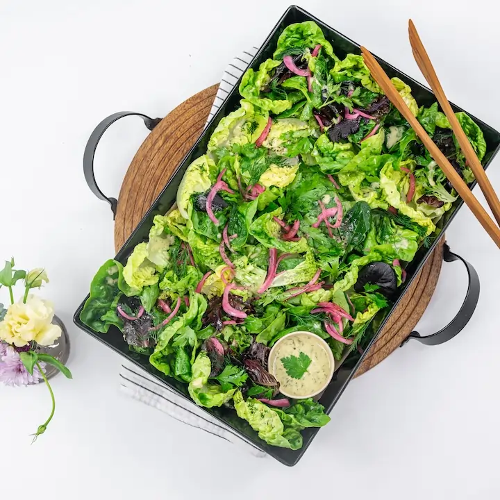 Seasonal leafy greens & herb salad - Shared platter